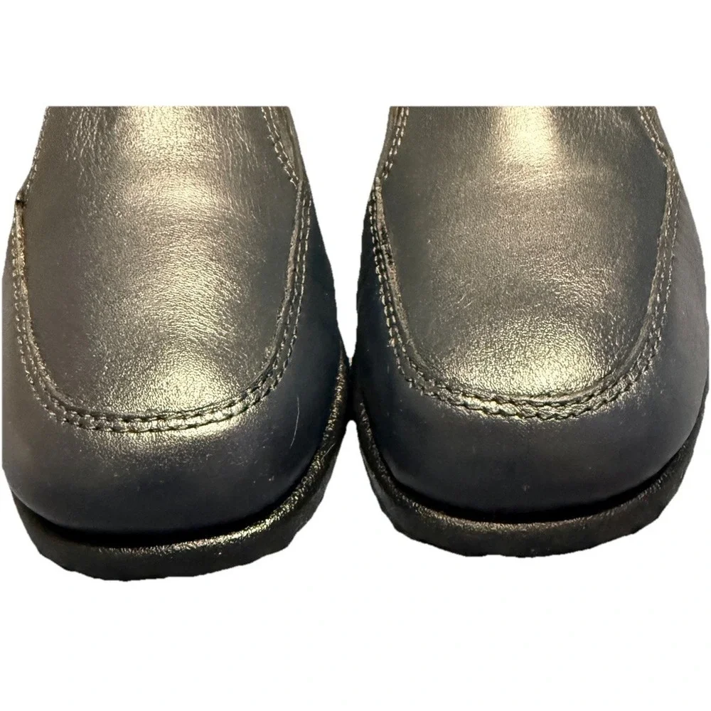 Hush‎ Puppies Womens 9M Navy Blue Leather Loafers Comfy Preppy Old Money